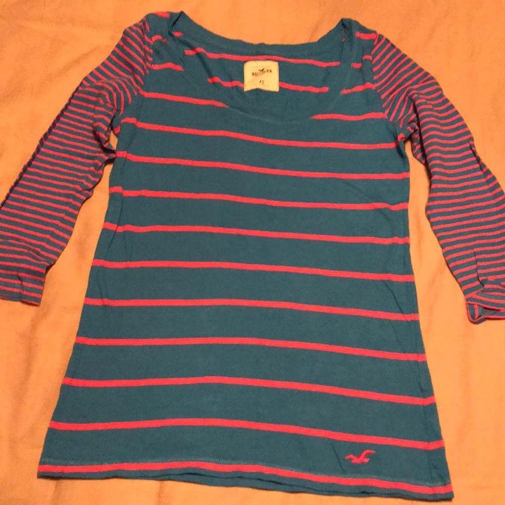 Hollister pink & blue shirt